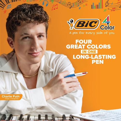 BIC 4-Color Original Retractable Ballpoint Pen with 1.0 mm Medium Point, 3-Count in Assorted Ink