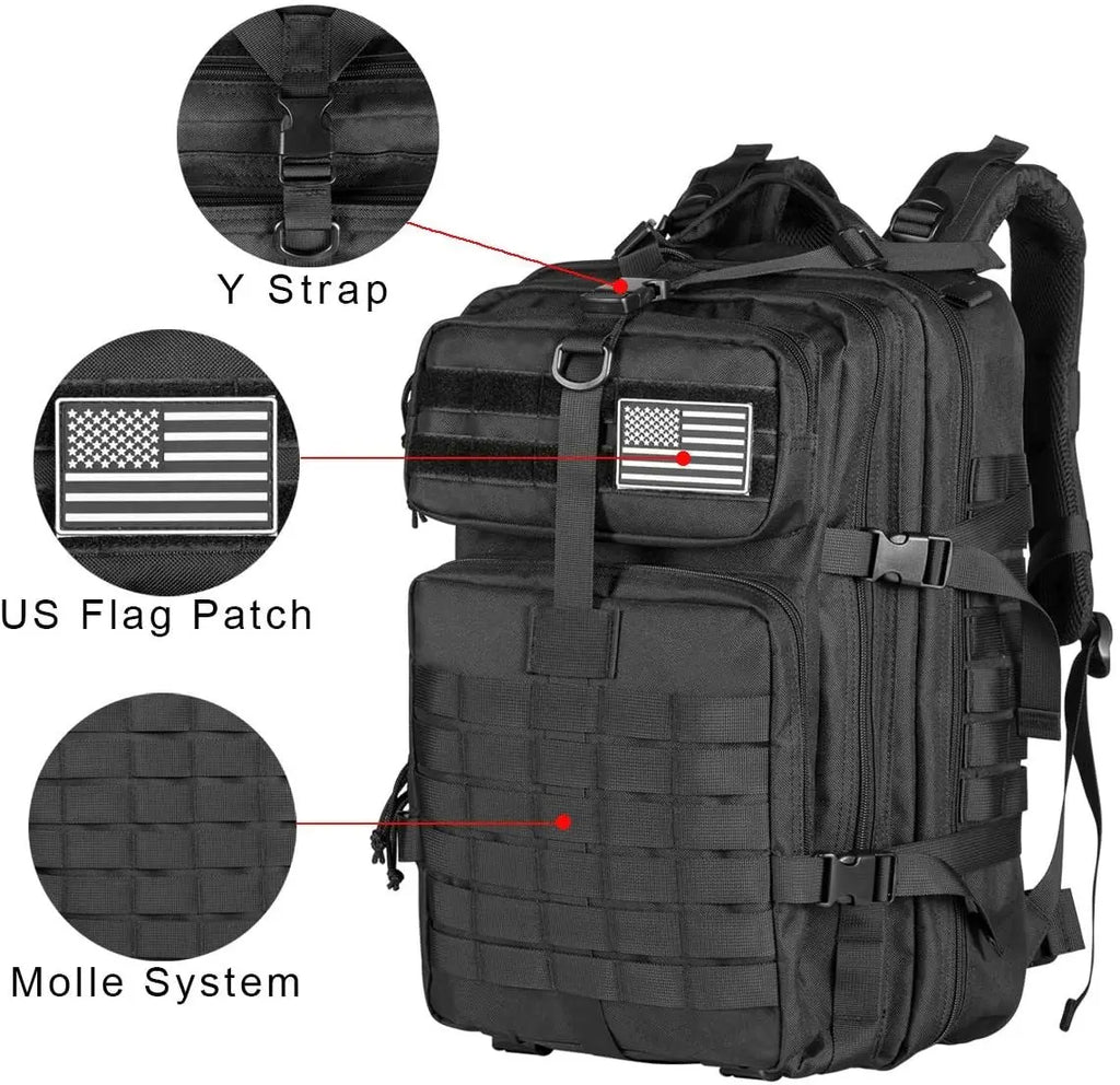 Durable nurse backpack with MOLLE webbing and medical supply storage
