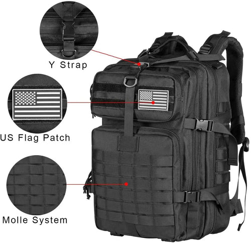 Durable nurse backpack with MOLLE webbing and medical supply storage
