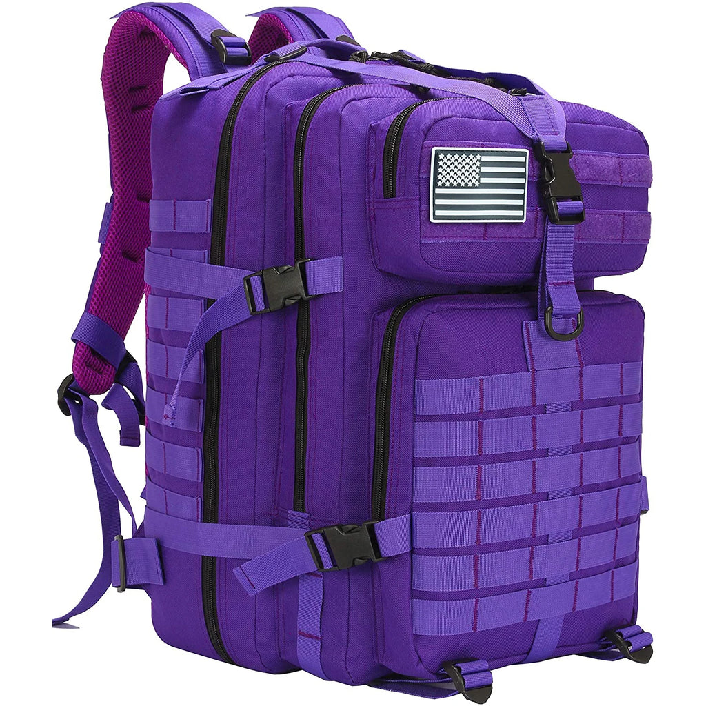 Open tactical medical backpack showing organized healthcare tools inside
